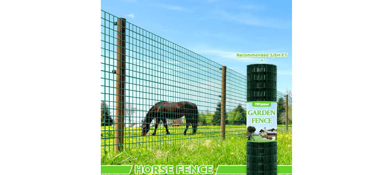 Green PVC Coated Welded Wire Fencing,2"x4" 14 Gauge,60inch H x 100ft L Garden Wire Fence Roll,2/3/4/5/6ft Tall x 50/100 ft Long Hardware Cloth Metal Mesh for Yard,Farm,Chicken,Dog,Vegetable Protection 