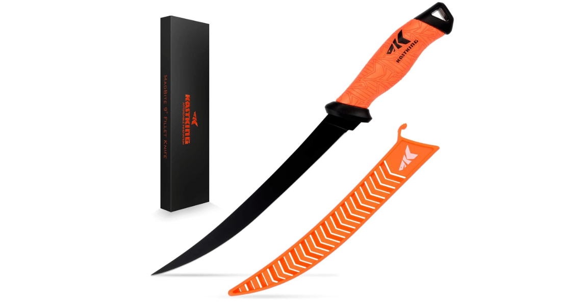 KastKing Speed Demon Pro Fillet Knife - Razor Sharp G4116 German Stainless-Steel Blade, Professional Level Knives for Filleting and Boning, Non-Slip Handles, Includes Protective Sheath
