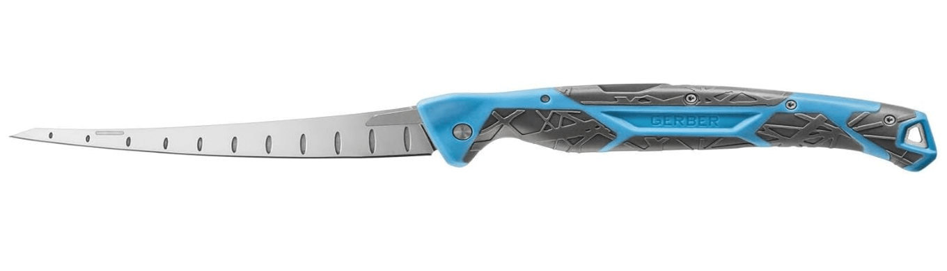 Gerber Gear Controller Folding Fillet - Saltwater Fishing Knife - Corrosion-Resistant Fishing Accessory - Premium Gear - 6", Cyan
