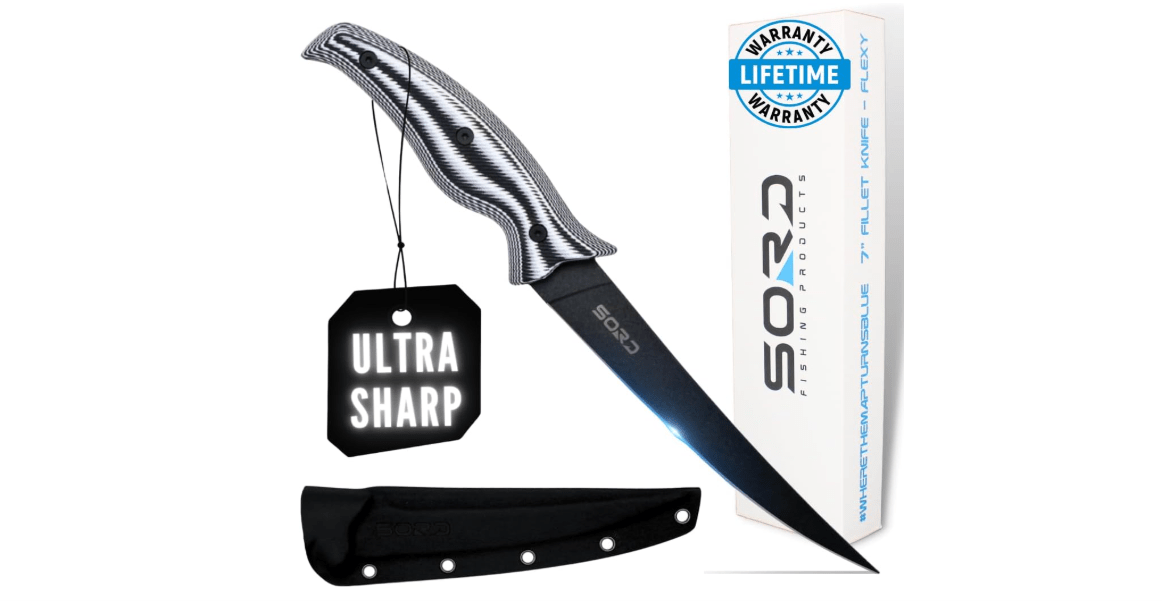 SORD Fillet Knife - 5-9" Filet Knives For Fish - Razor Sharp Boning Knife - Saltwater and Freshwater Fishing - Includes Kydex Sheath - Full Tang Blades | G10 Non Slip Grip | Corrosion Resistant
