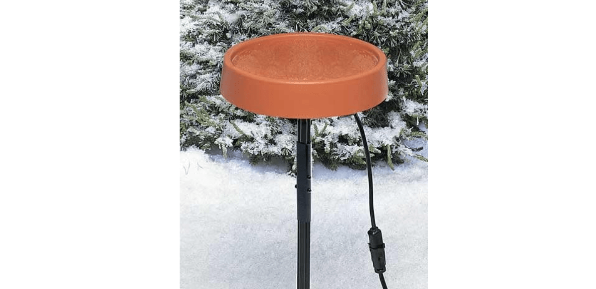 BestNest Allied Precision Heated Bird Bath with Metal Stand, Terra Cotta
