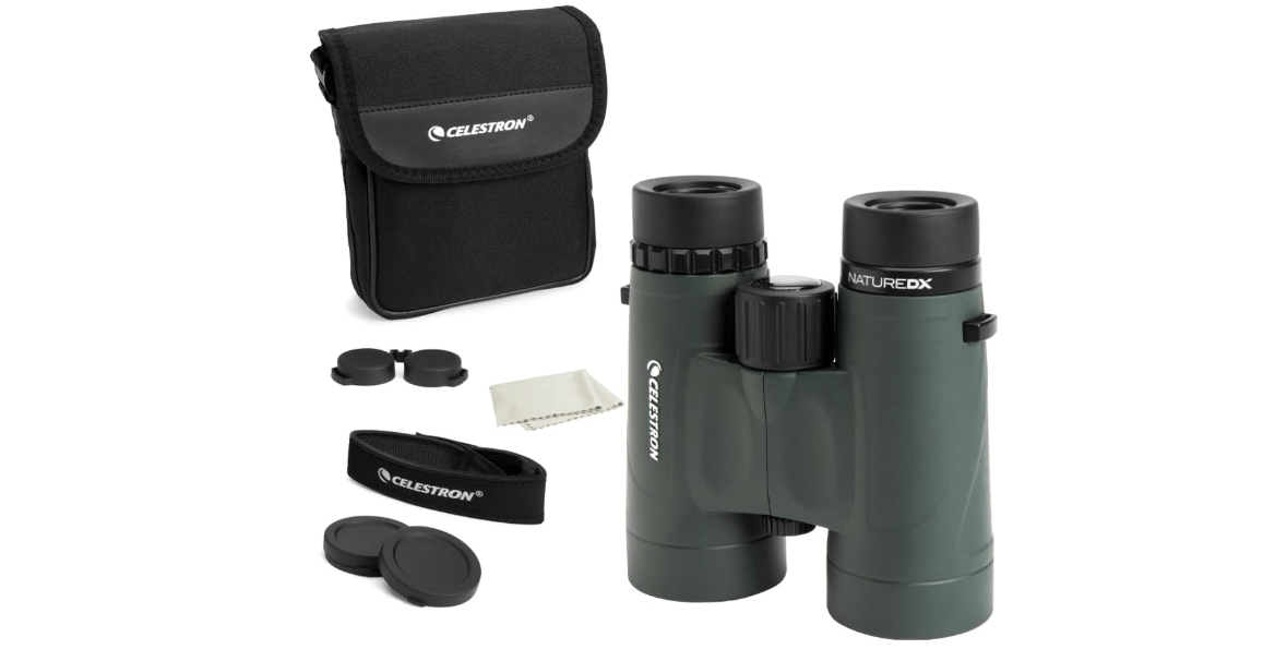 Celestron - Nature DX 8x42 Binoculars – Ideal for Birding and Outdoors – 42mm Objective Lenses – Wide 7.4° Field of View – BaK-4 Prisms – Fully Multi-Coated – Waterproof and Fogproof

