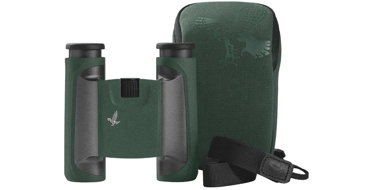 SWAROVSKI OPTIK 8x25 CL Pocket Binoculars with Twist-in Eyecups and Large Field of View (Green, Wild Nature Field Bag)
