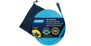 Camco EvoFlex2 25-ft Drinking Water Hose - RV Drinking Water Hose Reinforced with Fabric & Ultra Lightweight - Contains No Lead, No BPA & No Phthalate - Abrasion Resistant (22577)
