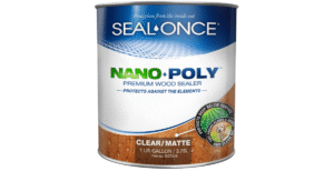 SEAL-ONCE NANO+POLY Penetrating Wood Sealer with Polyurethane - 1 Gallon. Water-based, Low-VOC, waterproofer & stain for decks, fences & log homes.
