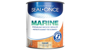 SEAL-ONCE MARINE - 1 Gallon Penetrating Wood Sealer, Waterproofer & Stain. Water-Based, Ultra-low VOC formula for high-moisture areas to protect wood docks, decks, piers & retaining walls.
