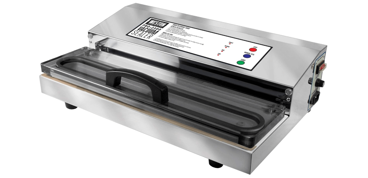 Weston Brands Vacuum Sealer Machine for Food Preservation & Sous Vide, Extra-Wide 5mm Bar for Sealing Bags up to 16" Wide, 935 Watts, Commercial Grade Pro 2300, Stainless Steel (65-0201)
