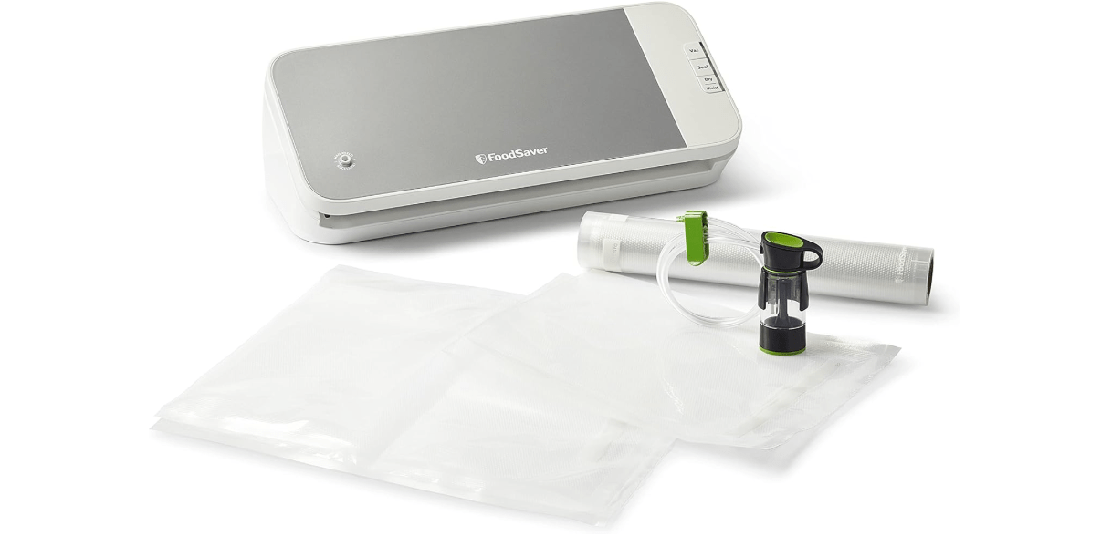 FoodSaver VS2150 Vacuum Sealing System, Food Vacuum Sealer, White/Silver
