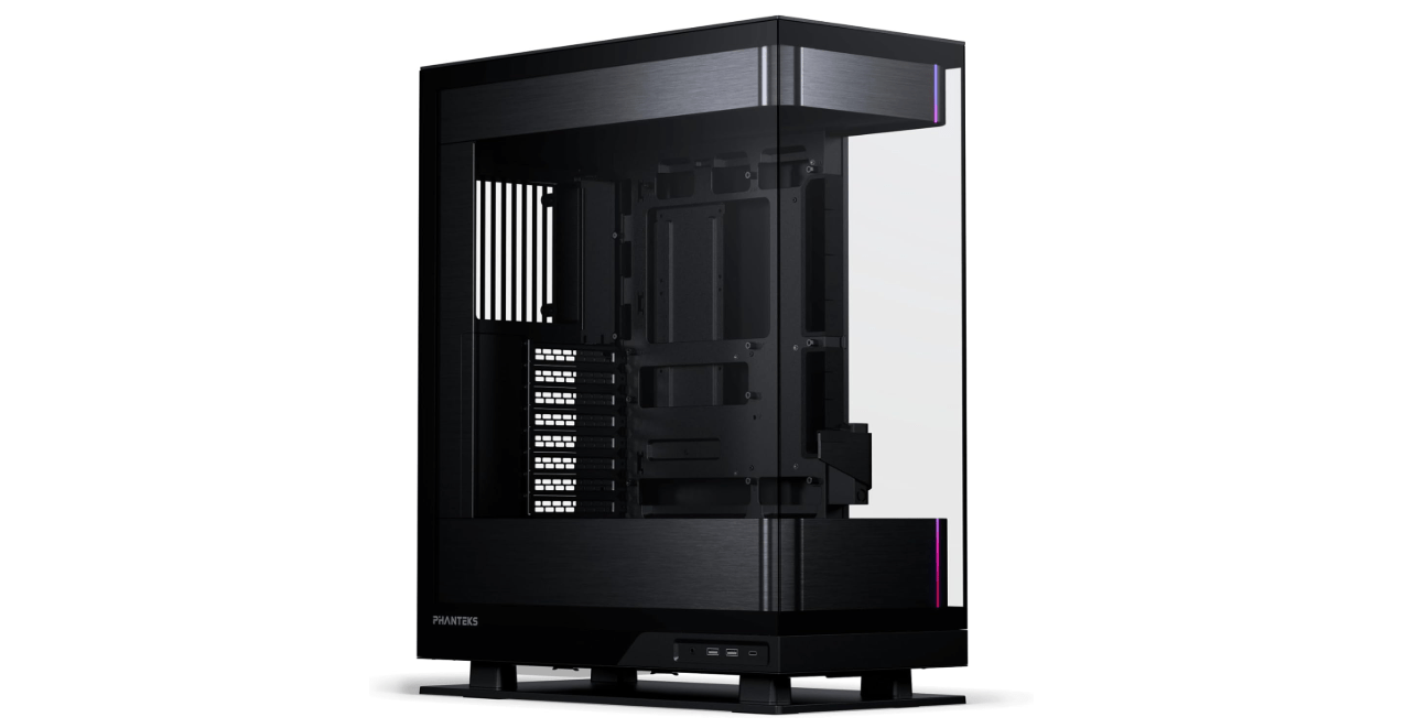 Phanteks Evolv X2, Mid-Tower Gaming Chassis, Vertical Cooling System, See-through Tempered Glass Chassis, Brushed Aluminum interior panel with Integrated D-RGB Lighting, Brushed Black
