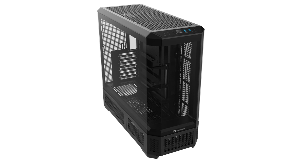 Thermaltake View 600 TG; Full Tower; 420mm Radiator Support; 480mm GPU Clearance; Hidden Connector Support; Rotatable PCIe Slots; 220mm PSU Clearance; Black; CA-11H-00F1WN-00

