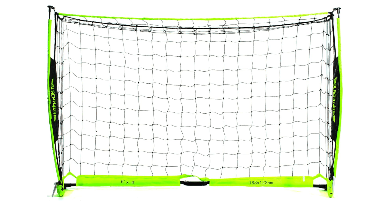 Franklin Sports Deluxe Blackhawk Soccer Goal - Pop Up Backyard Soccer Nets - Foldable Indoor + Outdoor Goals - Portable Adult + Kids Practice Equipment - 6' x 4' Foot Feet- Optic Yellow