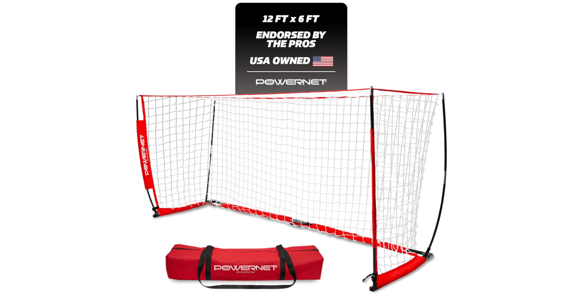 PowerNet Soccer Goal for Backyard, 3Mx2M / 12x6 FT Portable Soccer Net, Sports & Outdoors Training Equipment, 1 Goal & Zipper Storage Bag