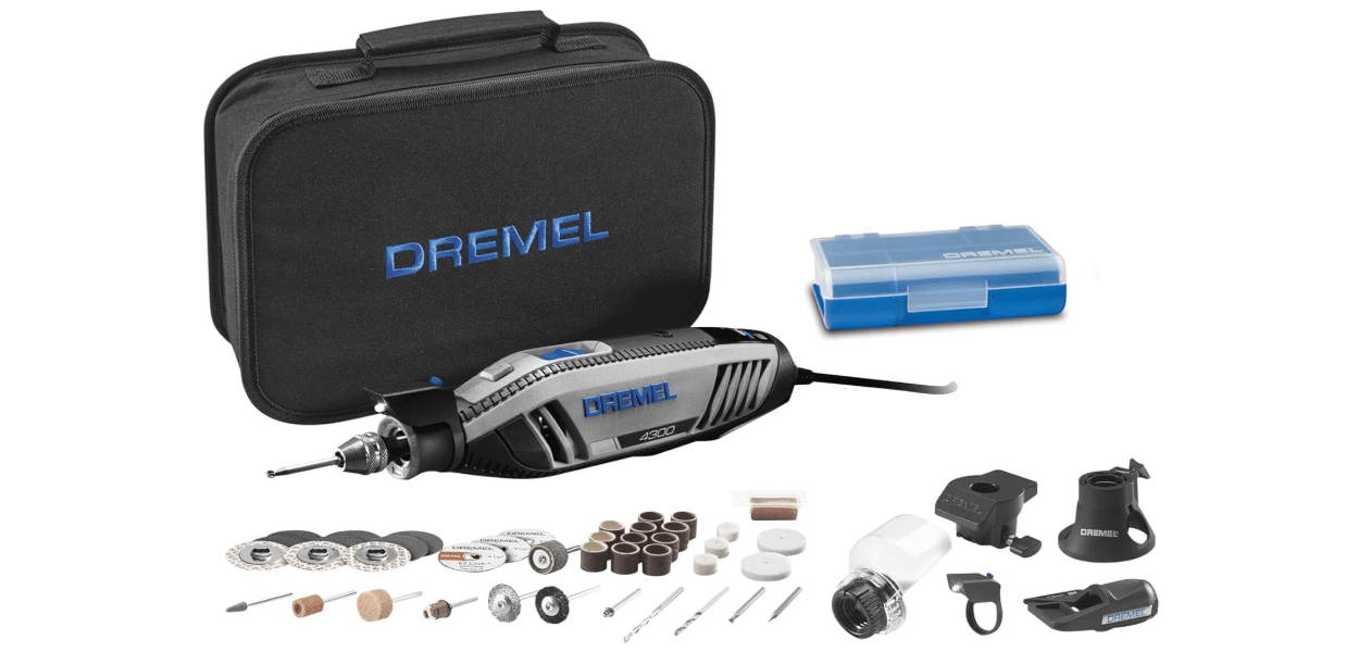 Dremel 4300-5/40 High Performance Rotary Tool Kit with LED Light- 5 Attachments & 40 Accessories - Ideal for Grinding, Cutting, Wood Carving, Sanding, and Engraving 
