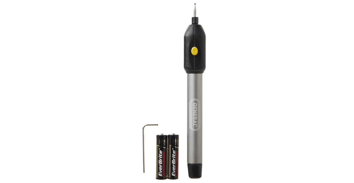 General Tools Cordless Engraving Pen for Metal - Diamond Tip Etching Tool for Engraving Toys, Sporting Goods, & Glass Gifts 
