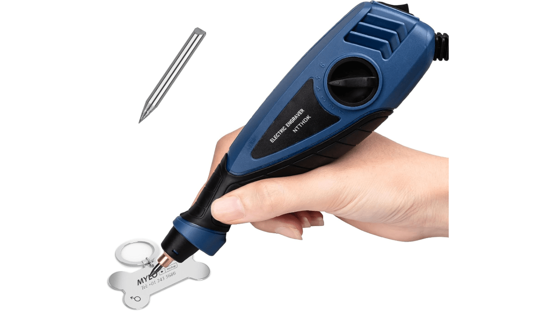 25W Engraving Pen, 6 Speed Power Engraving Tool, Handheld Engraver Pen with Tungsten Carbide Steel Bits for Wood Metal Glass Professional Etching Tool 