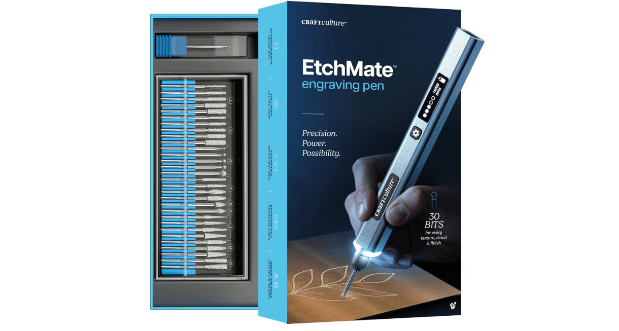 EtchMate Engraving Pen for Metal, Wood, Glass, Plastic & All Materials - Engraver Pen Tool - Teen Boy Gifts - Unique Gifts for Women, Teenage Girl - Cool Christmas Gift Ideas - Craft Kits for Adults 