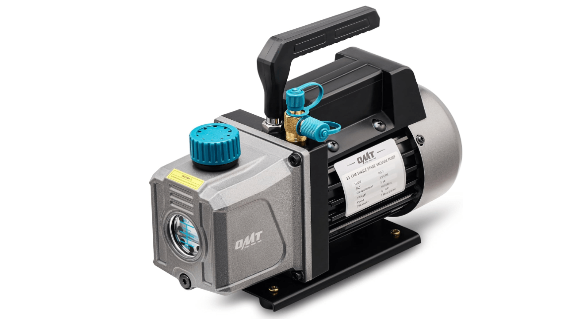 Orion Motor Tech Vacuum Pump, 3.5 cfm 1/4 hp HVAC Single Stage Vacuum Pump for R12 R22 R134a R410a R502, Auto AC Vacuum Pump Kit for Automotive Air Conditioner Resin Degassing & More, Oil Included