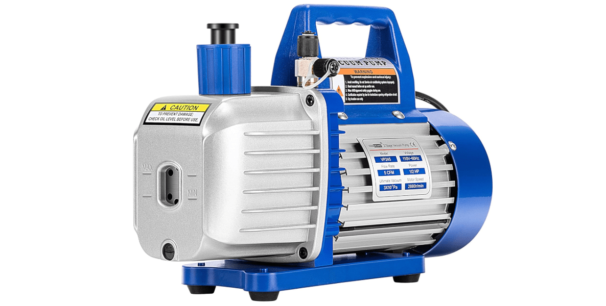 VIVOHOME 110V 1/2 HP 5 CFM Dual Stage Rotary Vane HVAC Air Vacuum Pump with Oil Bottle