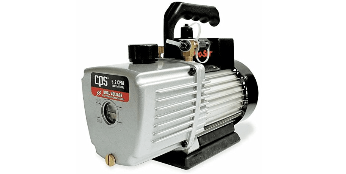 CPS Products 716487 Pro-Set Two Stage Vacuum Pump, 6 CFM Flow Rate, 10 Micron Maximum Vacuum