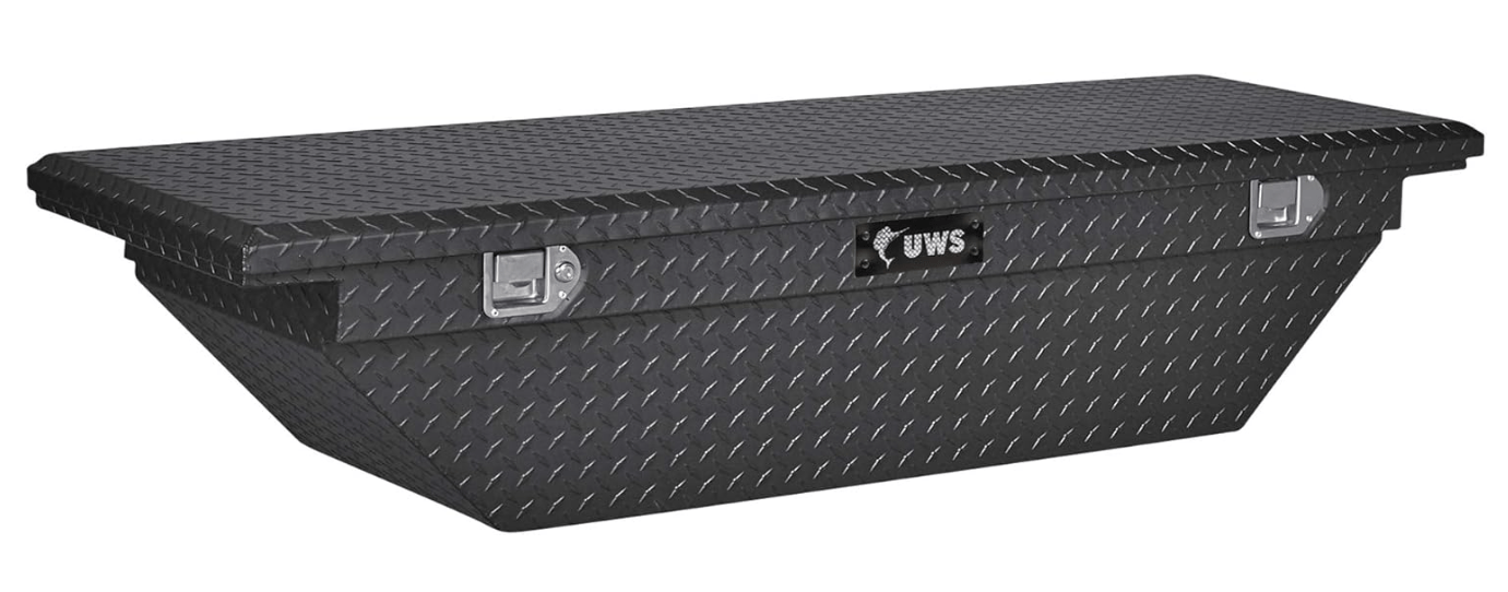 UWS EC10313 63-Inch Matte Black Heavy-Wall Aluminum Angled Truck Tool Box with Low Profile, RigidCore Lid