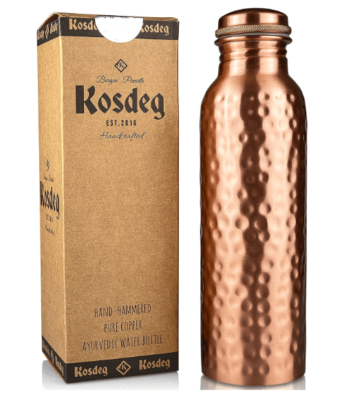 Copper H2O Hammered Copper Bottle