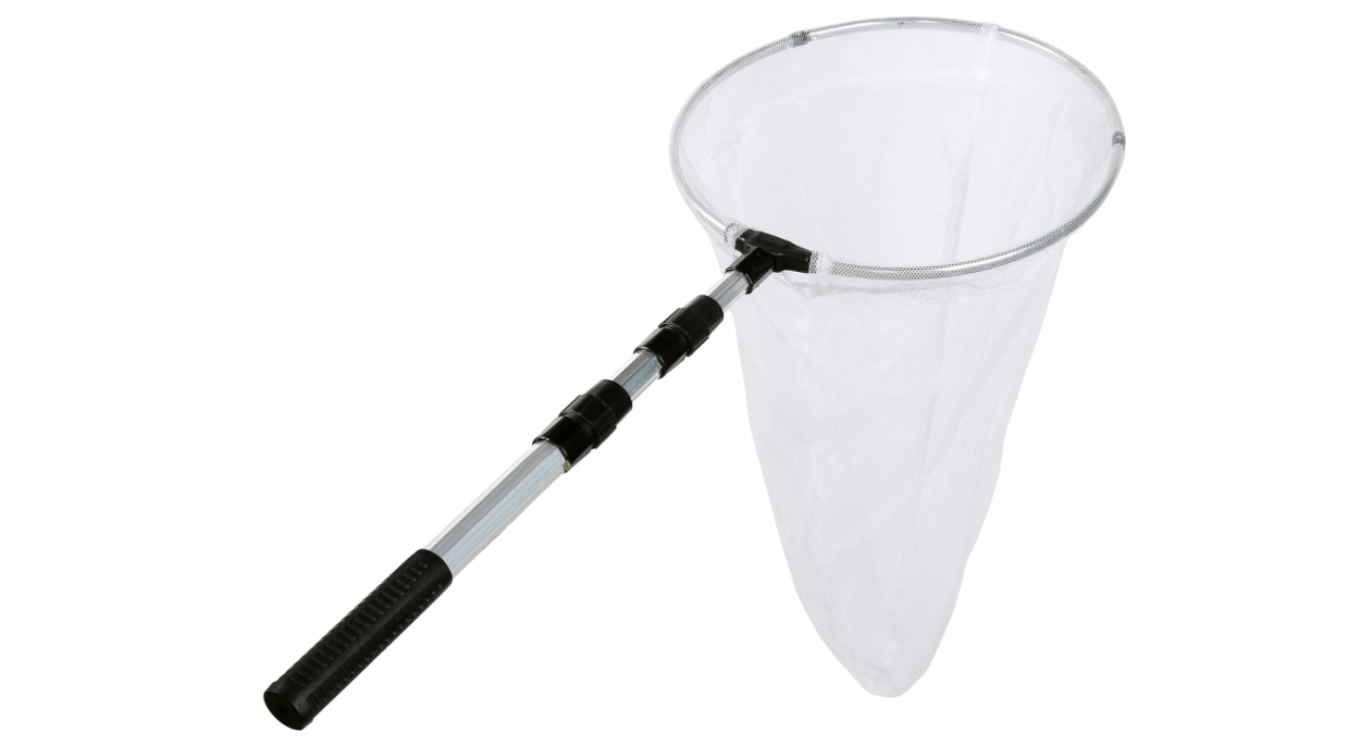 Butterfly Net with 12" Ring, 24" Net Depth, Handle Extends to 36 Inches (12" Ring, 36" Handle)
