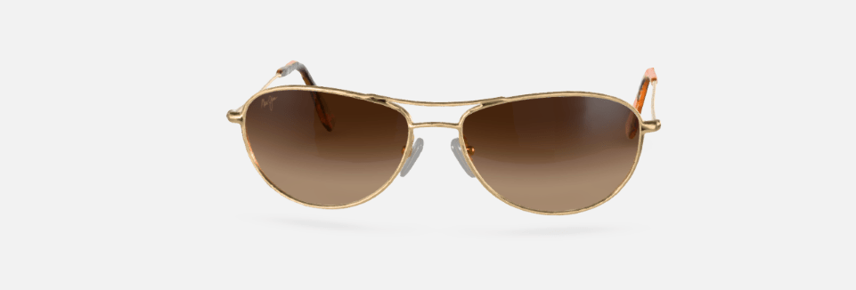 Maui Jim Men's and Women's Baby Beach Polarized Aviator Sunglasses, Gold/HCL® Bronze, Small