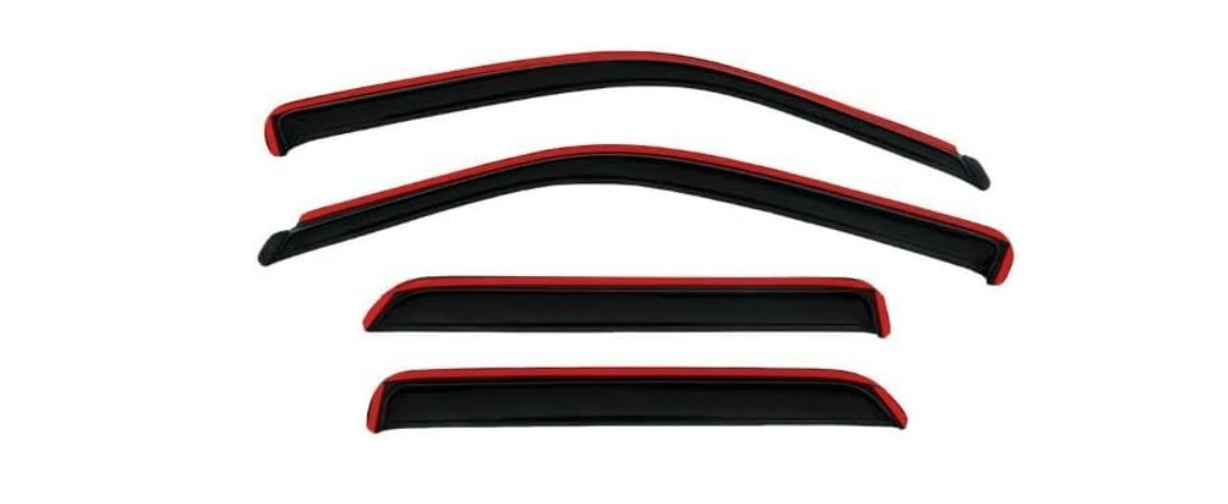 Auto Ventshade [AVS] in-Channel Rain Guards for 2015-2025 Ford F-150; 2017-2025 Ford F-150 Raptor, SUPERCREW ONLY | Window Vent Visors, 4 pcs. - Smoke | 194975 