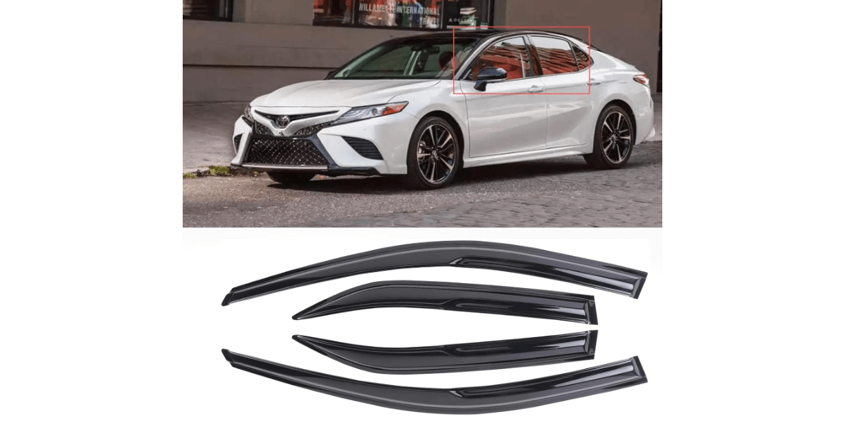 Window Visors Rain Guards Shield for 2012-2017 t-oyota Camry Sedan Window Visors for Cars, Tape-on Side Vent Deflector 4 pcs Vent Shade Window 94822 Vent Visor