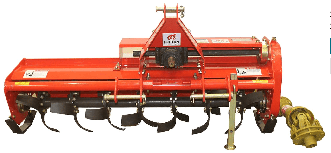 Farmer Helper 53" Adjustable Offset 3 pt Rotart Tiller FH-TL135 Cat.I 3pt 20+hp~Slip Clutch Driveline Requires a Tractor. Not a standalone Unit.