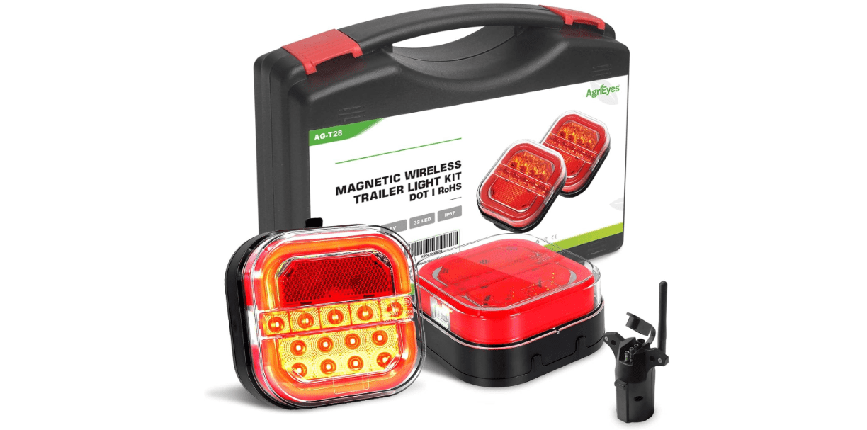 Agrieyes Halo Wireless Trailer Lights, 2 Mounting Options Magnetic Trailer Light for Towing, Portable LED Tow Lights Kit for Trucks, Boat, RV
