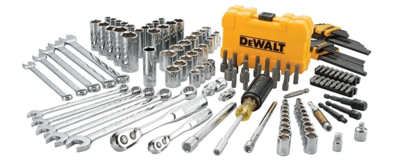DEWALT Mechanics Tools Kit and Socket Set, 142-Piece, 1/4 & 3/8" Drive, MM/SAE (DWMT73802)