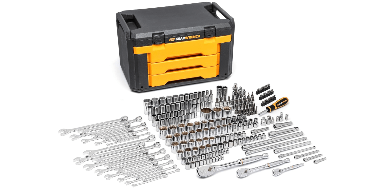 GEARWRENCH 243 Pc. 12 Pt. Mechanics Tool Set in 3 Drawer Storage Box - 80972