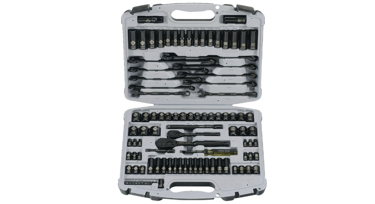 STANLEY Drive Socket Set, Black Chrome, Laser Etched, 99-Piece (92-839)