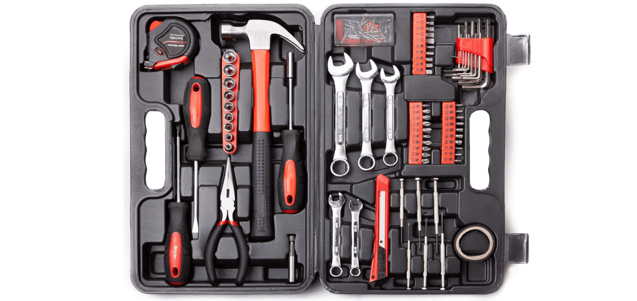 CARTMAN 148 Piece Automotive and Household Tool Set Perfect for Car Enthusiasts and DIY Home Repairs