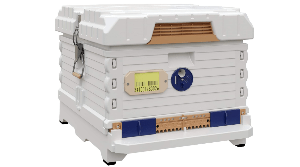 Apimaye Ergo Insulated 10 Frame Bee Hive Set [NO Frames Included] (Single Hive, White Body Blue Entrance)
