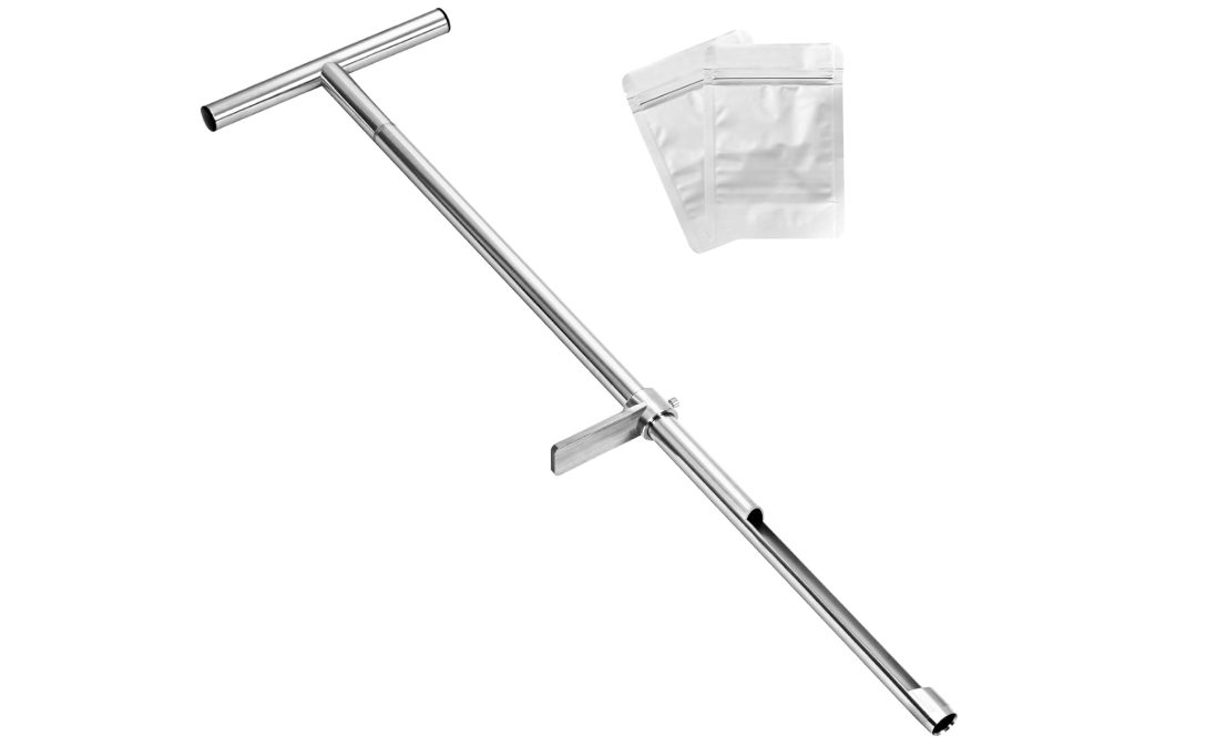 TIRYIUOU Soil Sample Probe, 36 Inch Soil Probe Rod, Ground Probe Rod, My Soil Test Kit, Stainless Steel Soil Sampler Tool for Soil Sampling, Gardening
