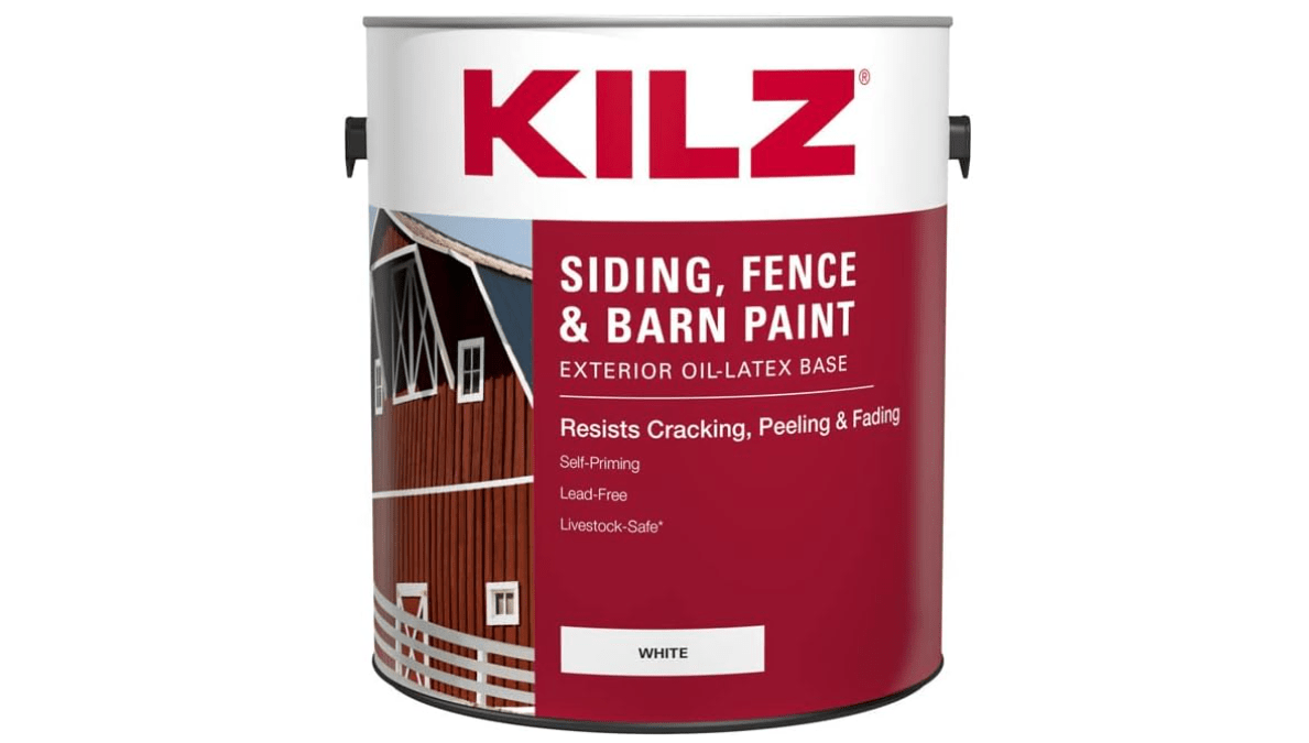 Kilz 1682863 1 gal Oil & Water-Based Siding Fence & Barn Paint Exterior White - Pack of 4