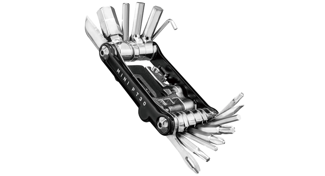 Topeak Mini PT30 Multi-Tool – 30-Function Pro-Quality Bike Repair Tool with Tubeless Tire Repair, Chain Tool, Hex/Torx Wrenches, Screwdrivers & Neoprene Case – Compact Chrome Vanadium Design