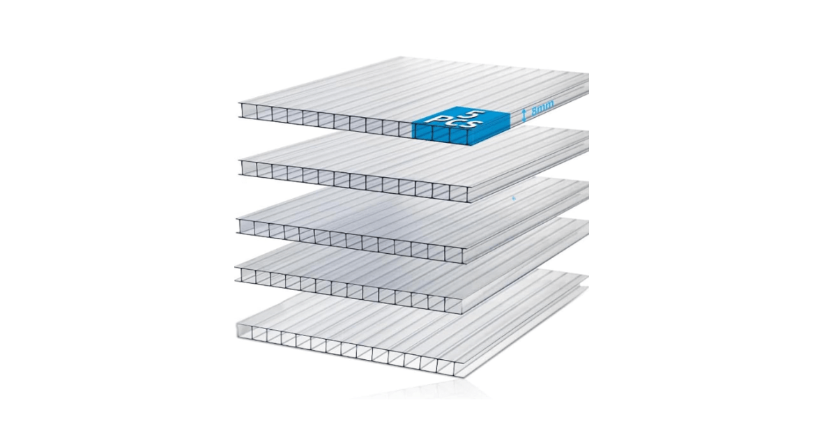 Silk Road Greenhouse Polycarbonate Sheets, 5 Panels (5, 2'x4'x0.32) Clear