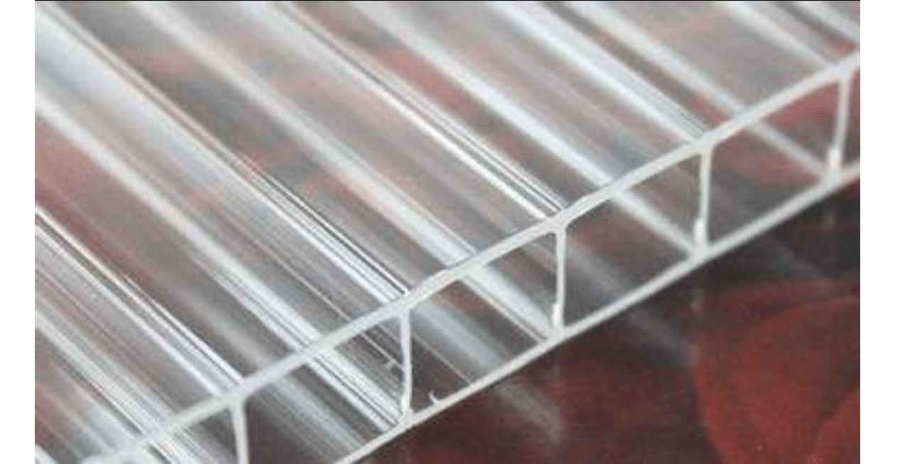 Twin Wall 8mm Polycarbonate Panel, Clear, Strong Impact and Shatterproof, All-Weather Outdoor Greenhouse Covering - 1 Pack - 2' (W) X 4' (L)