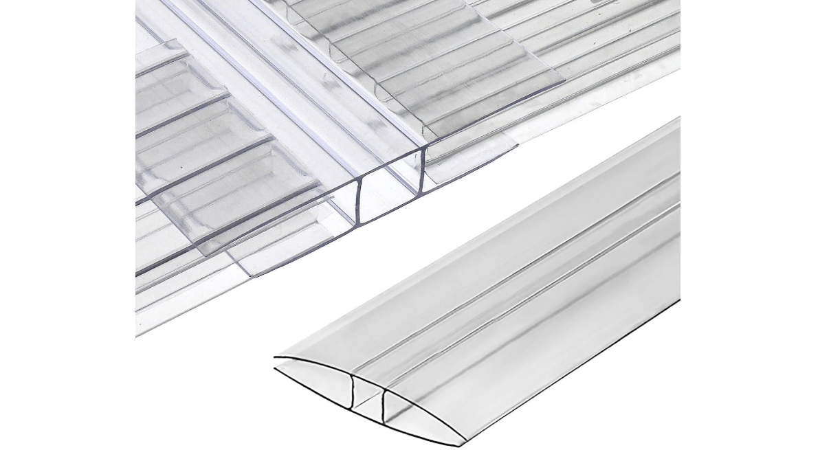 Polycarbonate Greenhouse Panels (H Connectors) - 0.15" Thick, Fits 4mm Twin-Wall Polycarbonate Panels, Join 2 Pieces of Panels Together, 4-Foot Length, 10 Pieces (H Connectors 4mm, 4ft)