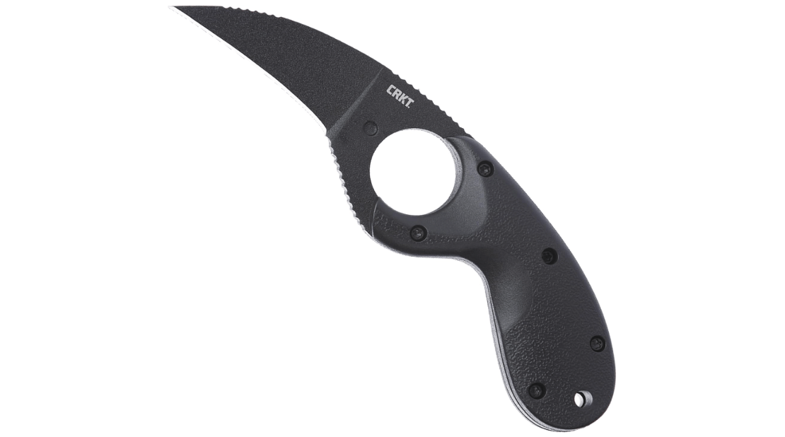 CRKT Bear Claw Fixed Blade Knife with Sheath: Hawkbill with AUS 8 Steel Blade, Glass-Reinforced Nylon Handle, 2516K