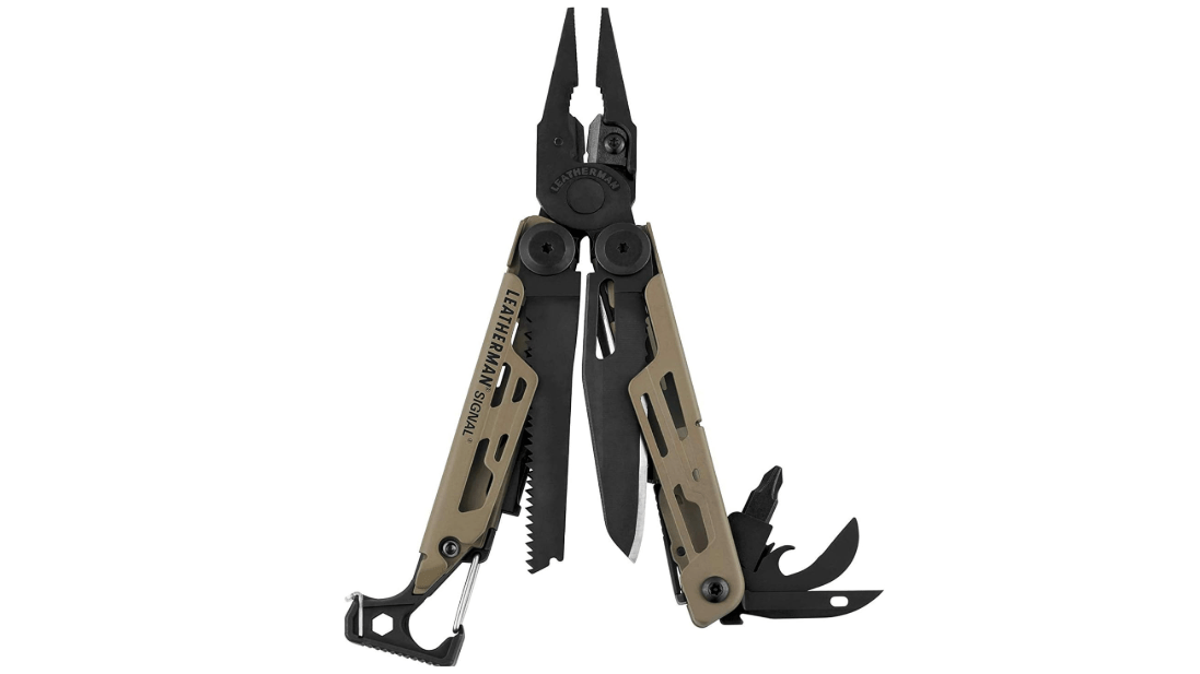 LEATHERMAN, Signal, 19-in-1 Multi-tool for Outdoors, Camping, Hiking, Fishing, Survival, Durable & Lightweight EDC, Made in the USA, Coyote Tan