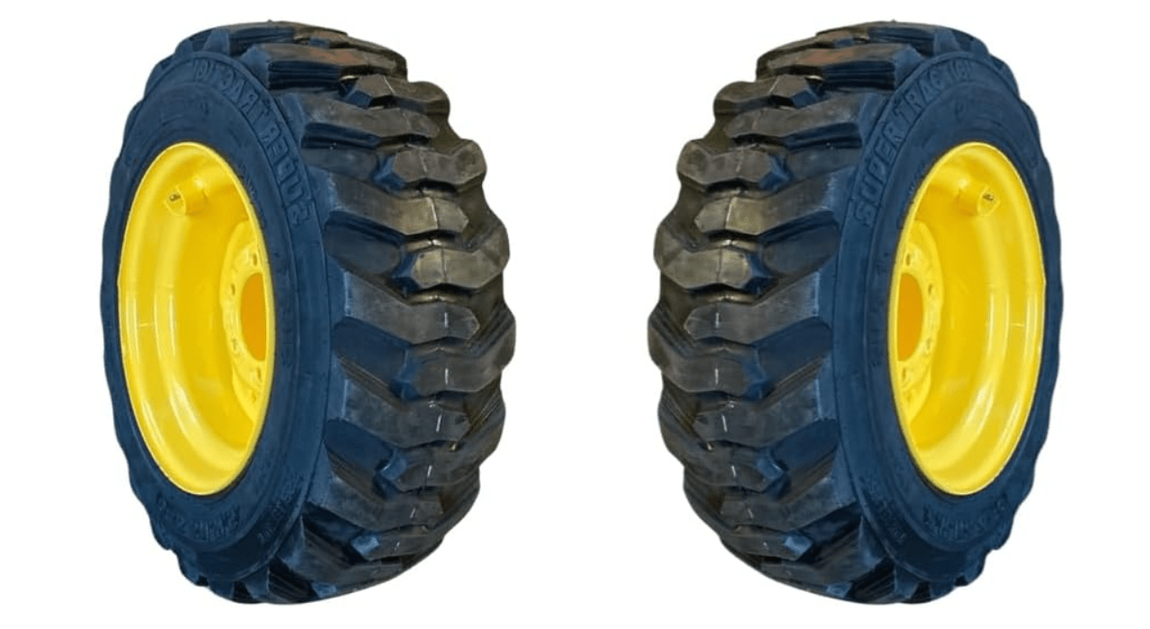 Pair of 2-10-16.5 Forerunner SKS-1 (R-4) Traction Tires on Wheels/Rims (6 lug) for some John Deere Tractor Fronts- Fits 4600, 4700-12PLY -10X16.5-6" lug pattern-4.63" pilot hole