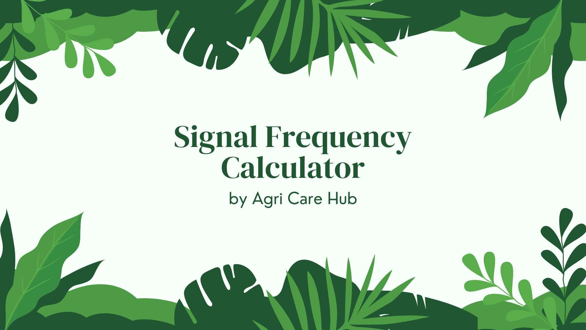 Signal Frequency Calculator: Find Frequencies Fast