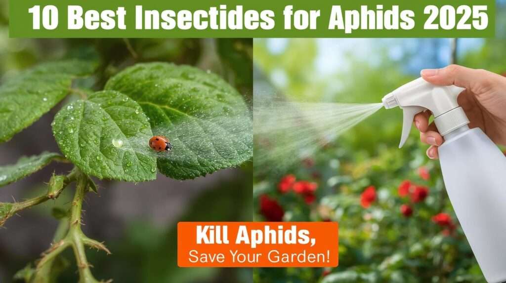 Best insecticide for aphid spray targeting pest on rose leaf, with ladybug and healthy garden recovery in 2025.