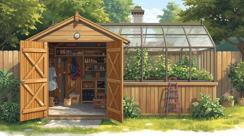 shed and greenhouse​