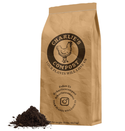 Charlie's Compost - Odor Free Organic Fertilizer for Home Gardens, Raised Beds, Containers, Seed Starting Mix, Natural Soil Amendment with Biochar 10lb