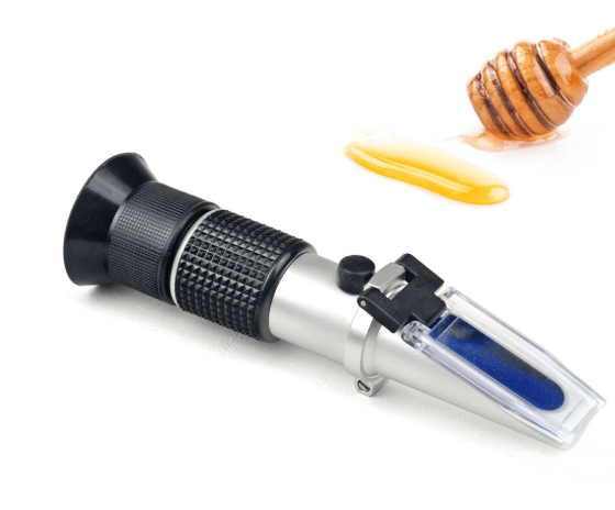 Honey Refractometer for Moisture, Brix and Baume, 3-in-1 Uses, 58-90% Brix Scale Range, Ideal for Honey, Maple Syrup, and Molasses, Bee Keeping Supplies